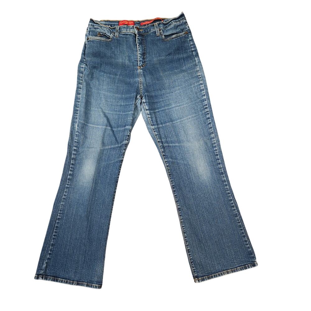 NYDJ Womens Size 14 Blue Medium Wash Tummy Tuck Bootcut Denim Jeans